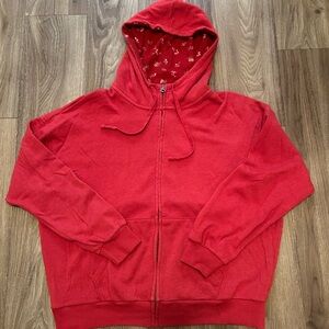 Red Zip-Up Hoodie
